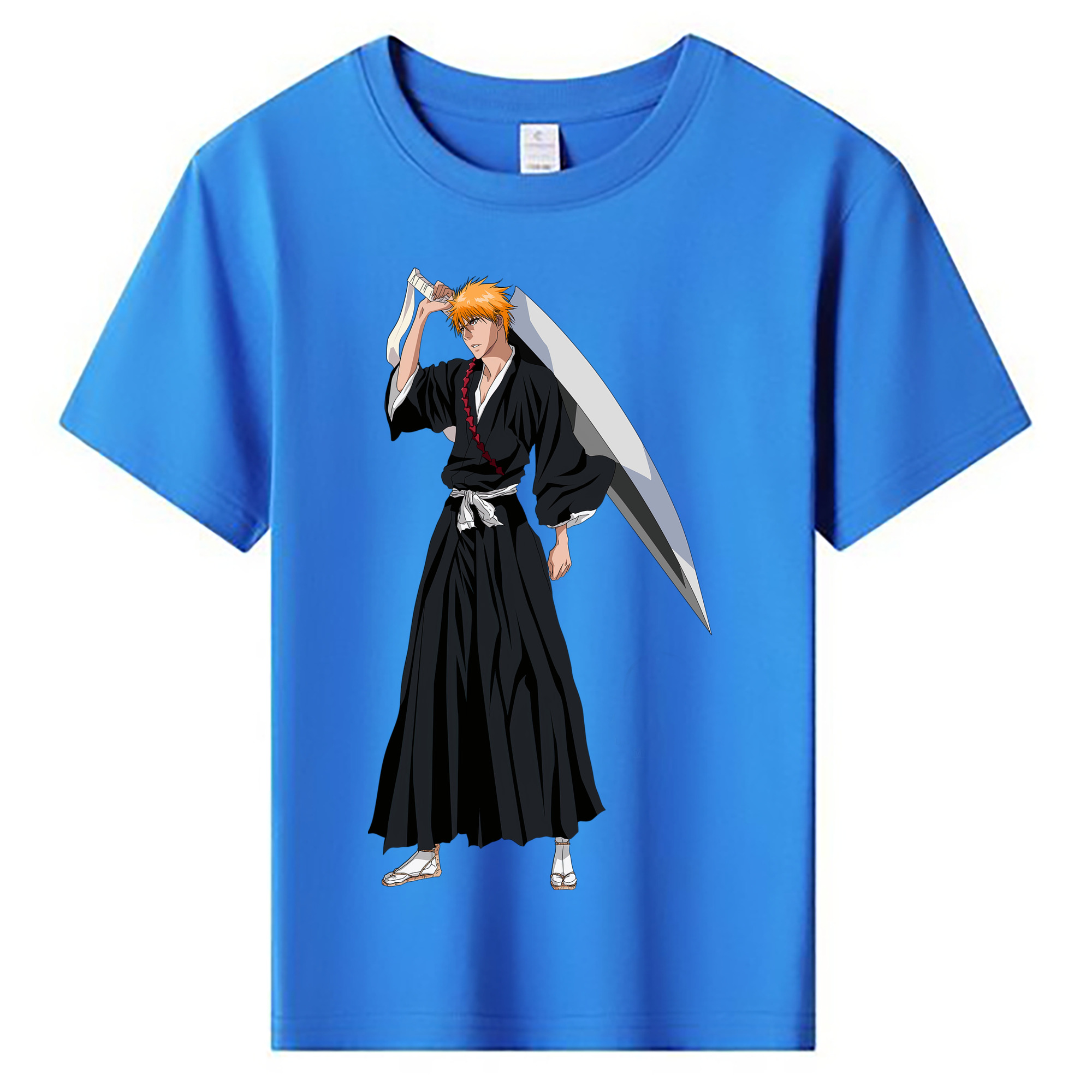 （画像用） ブリーチ 黒崎一護（くろさき いちご）BLEACH Kurosaki Ichigo 綿100％キッズTシャツ（フロントプリント）